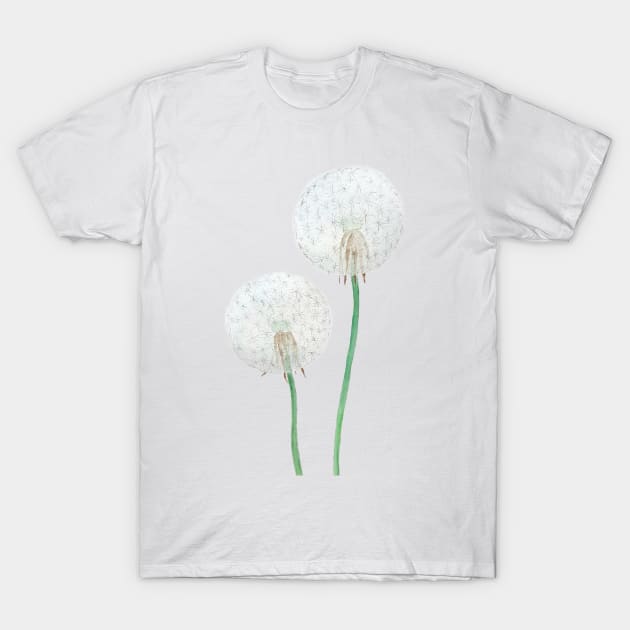 white dandelion painting T-Shirt by colorandcolor